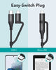2-in-1 Micro USB + USB-C Charging Cable - Black
