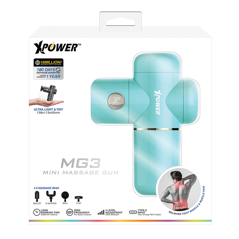 XPower MG3 Mini Massage Gun - Tiffany Blue