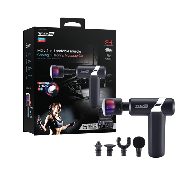 XPowerPro MG9 2in1 Portable Muscle Cooling & Heating Massage Gun - Black