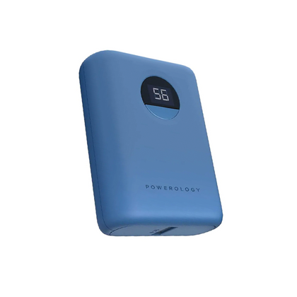 Powerology Power Bank, Ultra-Compact Design Power Bank 10000mAh Capacity PD 18W Fast Charge Power Bank (Blue)