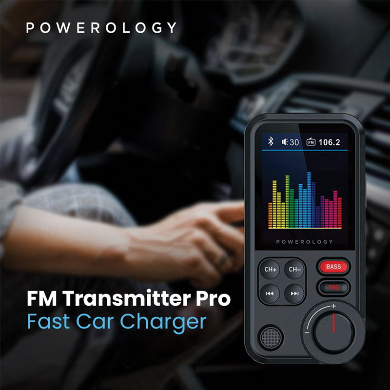 Powerology FM Transmitter Pro Car Charger