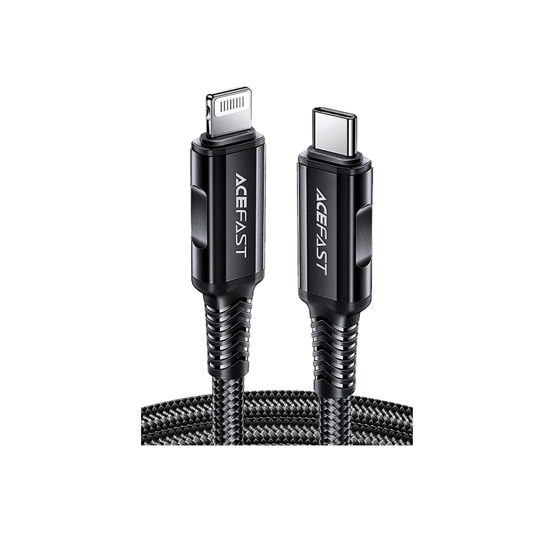 ACEFAST C4-01 USB-C to Lightning aluminum alloy charging data cable (black) (1.8m)