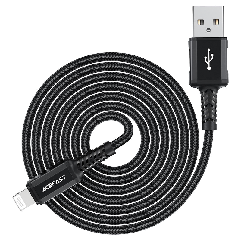 C4-02 USB-A to Lightning aluminum alloy charging data cable,black (1.8m)