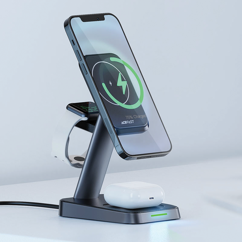 ACEFAST E3 desktop three-in-one wireless charging stand,black