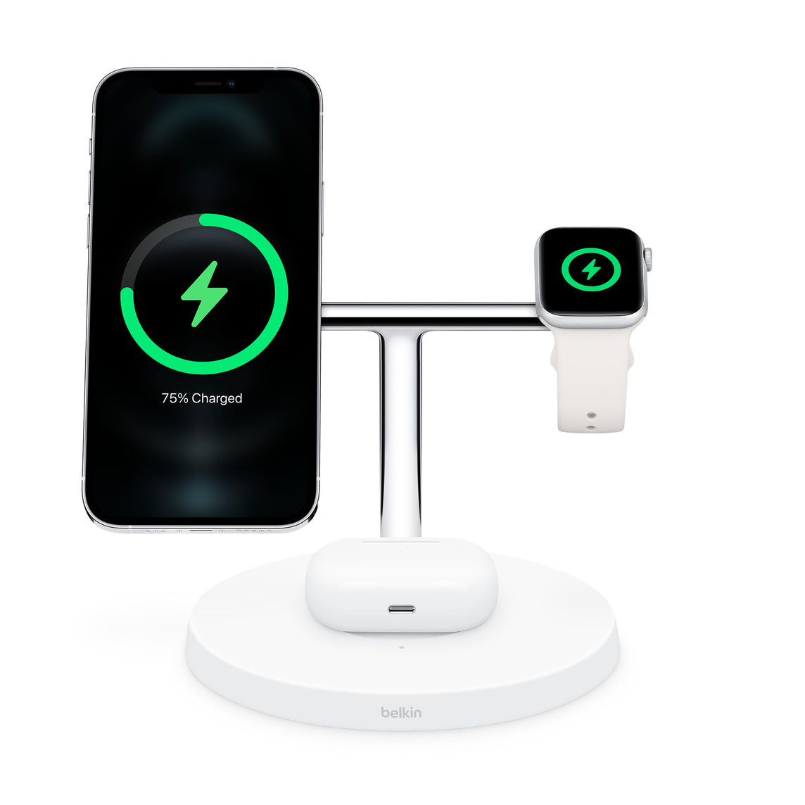 Belkin BOOST↑CHARGE PRO 3-in-1 Wireless Charger with MagSafe - White