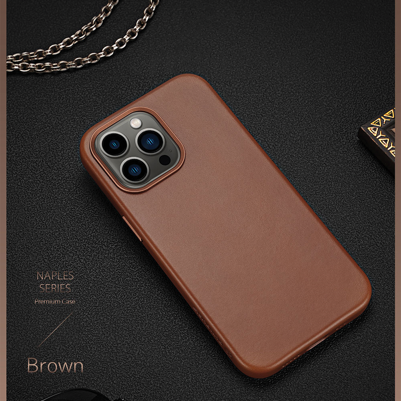 Naples Leather Back Cover with MagSafe for iPhone 13 Pro Max