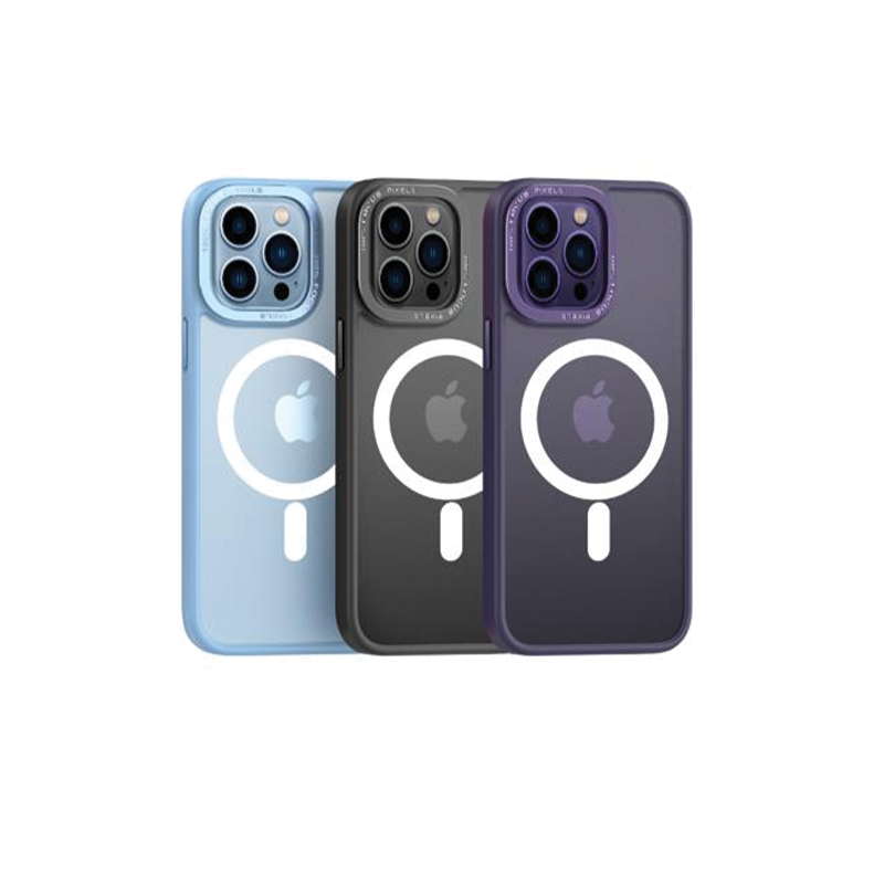 COMMA iPhone14 Pro( Joy Elegant Metal Frame Magnetic Anti-shock Case) (BLACK, SIERRA BLUE, PURPLE)
