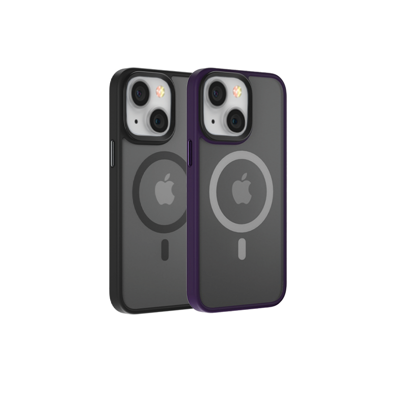 COMMA iPhone14 Plus( Joy Elegant  Magnetic Anti-shock Case) (BLACK, PURPLE)