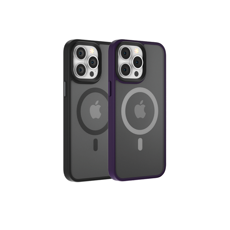 COMMA iPhone14 Pro Max  ( Joy Elegant  Magnetic Anti-shock Case) (BALCK, PURPLE)