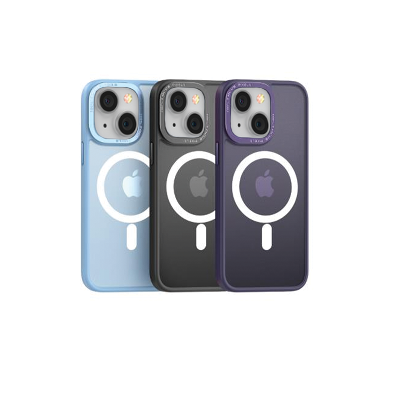 COMMA iPhone14 ( Joy Elegant Metal Frame Magnetic Anti-shock Case) (BLACK, BLUE, PURPLE)